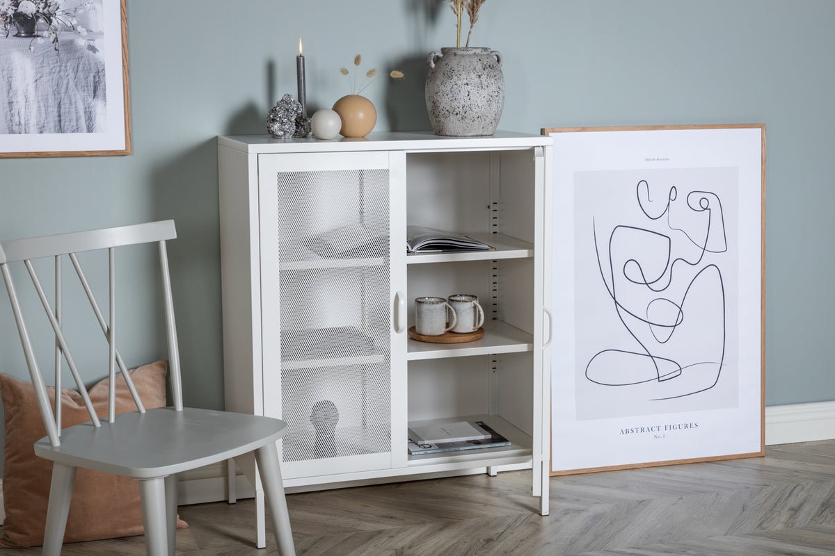 Komoda Faylen – priemyselný dizajn v Czarny, Bielá & Sivá