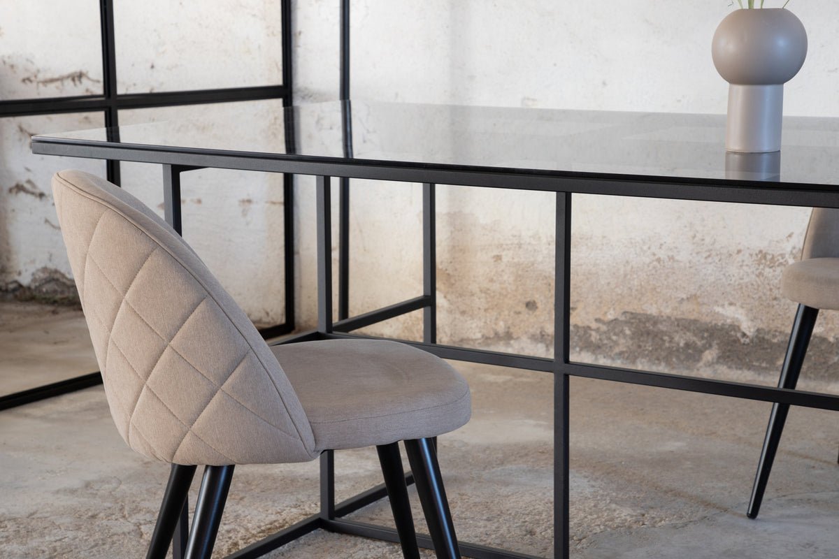 Jedálenský stôl Life - obdĺžnikový jedálenský stôl v Czarny farbe z ocele a skla