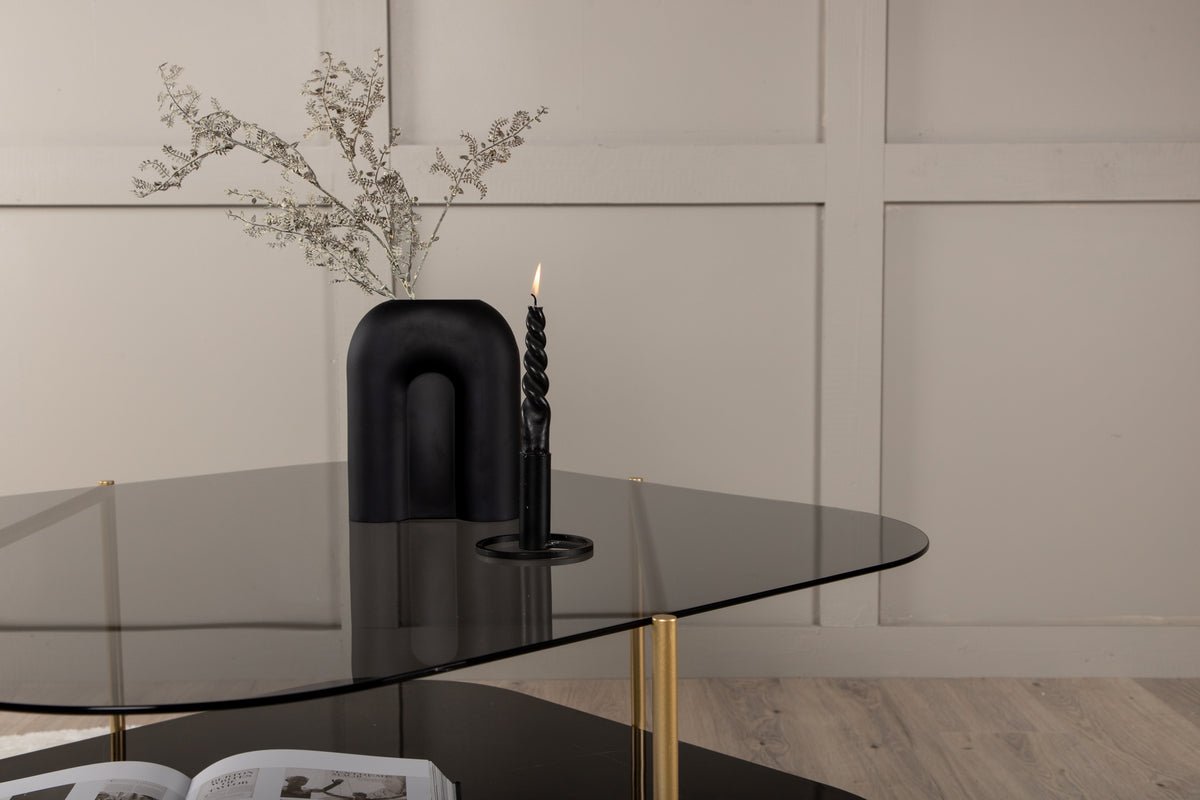 Konferenčný stolík Torben - s doskou z skla a mramoru