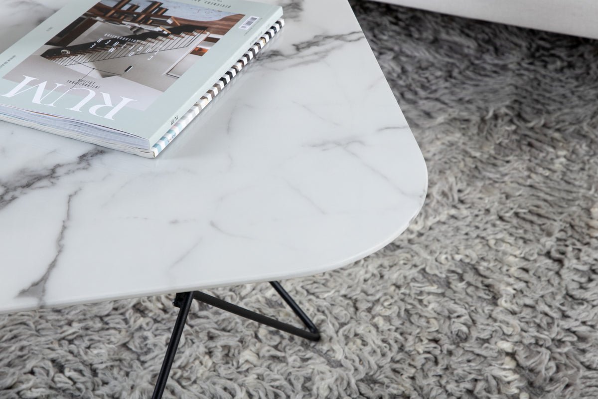 Konferenčný stolík Tango - s doskou stola z mramorového skla