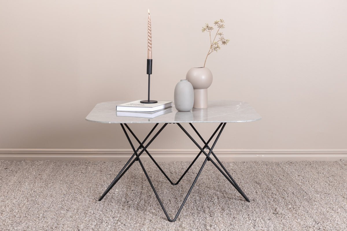 Konferenčný stolík Tango - s doskou stola z mramorového skla