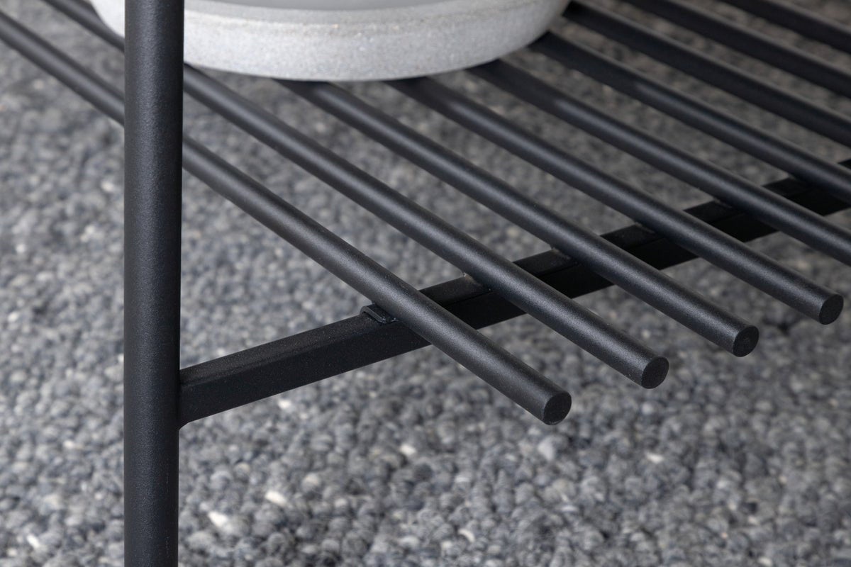 Konferenčný stolík Staffan - v čiernej farbe s doskou z skla