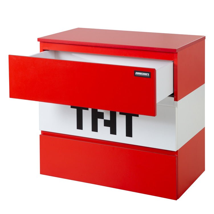 Minecraft komoda „TNT Box“ – s LED osvetlením a 3 zásuvkami
