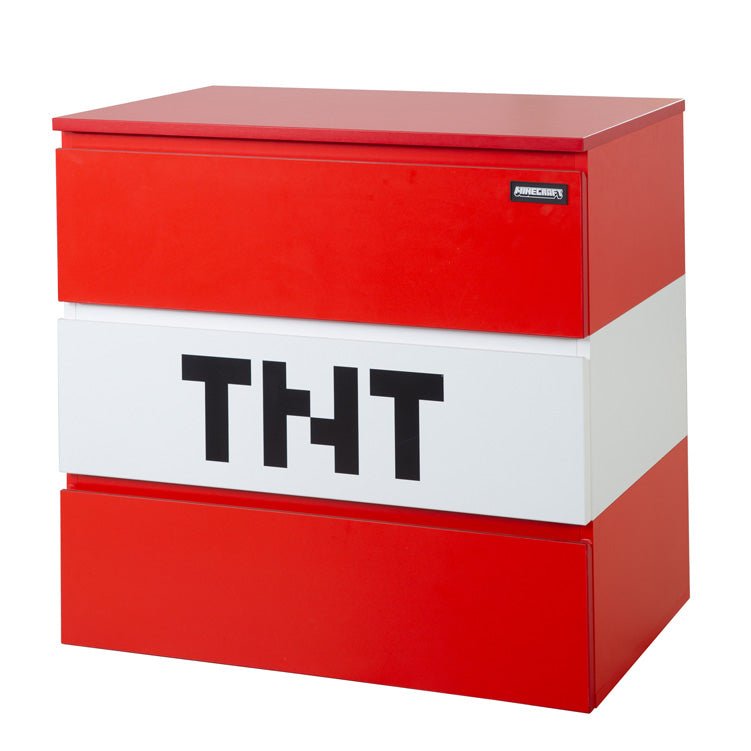 Minecraft komoda „TNT Box“ – s LED osvetlením a 3 zásuvkami