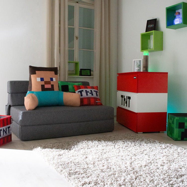 Minecraft rozkladacia pohovka „SleepCube“ – rozkladacia a vhodná k detskej posteli