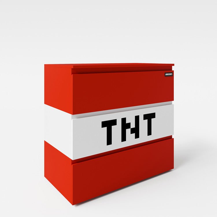 Minecraft komoda „TNT Box“ – s LED osvetlením a 3 zásuvkami
