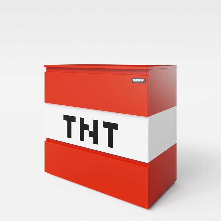 Minecraft komoda „TNT Box“ – s LED osvetlením a 3 zásuvkami