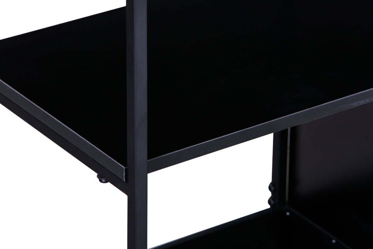 Regal Ravello – 150 cm, Czarny, moderný industriálny skandinávsky štýl