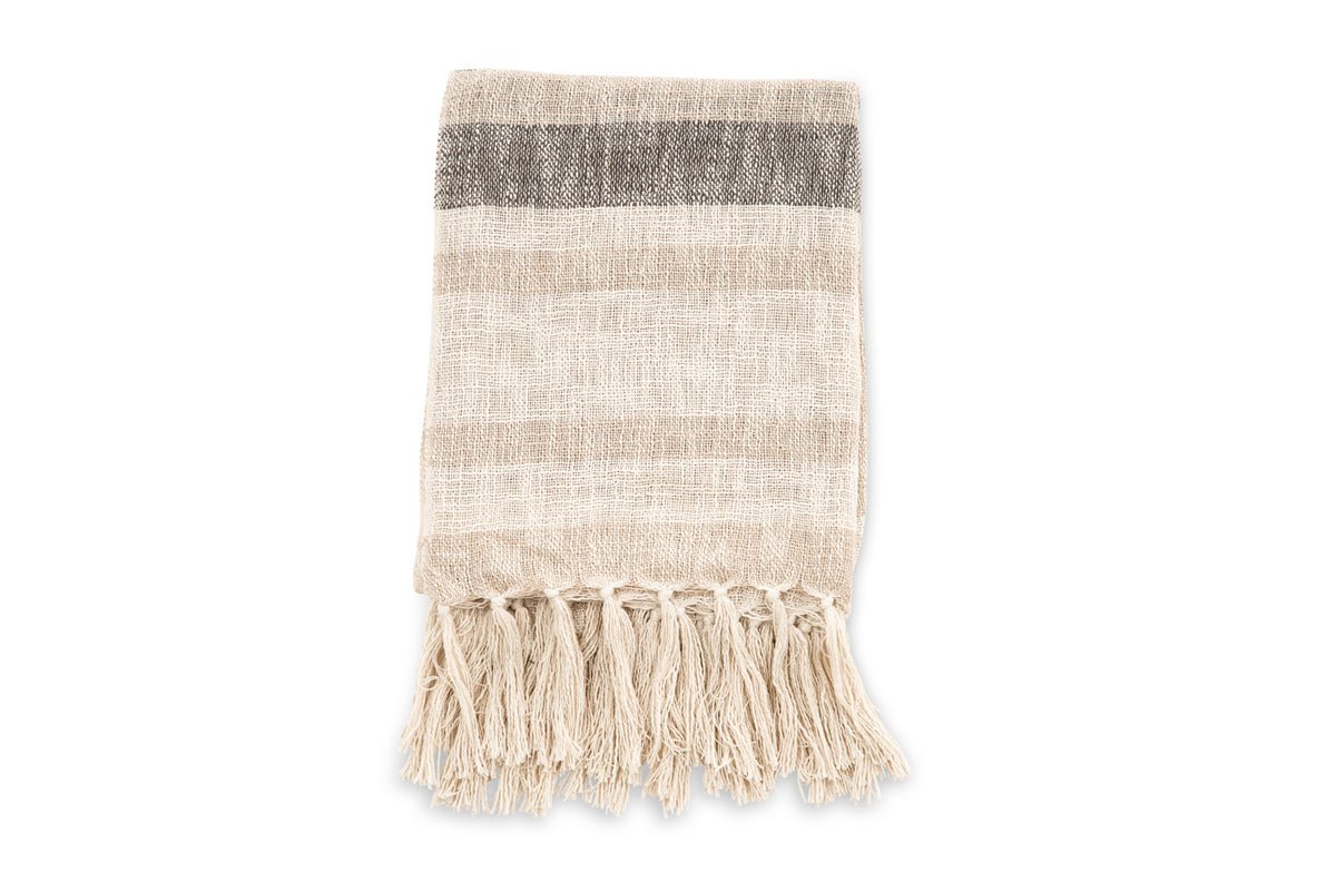 Tagesdecke Lunara – 170×130 cm mit Fransen & Struktur-Webdesign