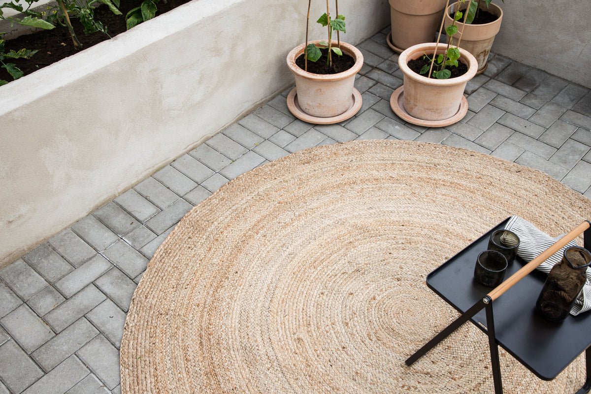 Koberec Palin – okrúhly v prírodnej farbe z juty