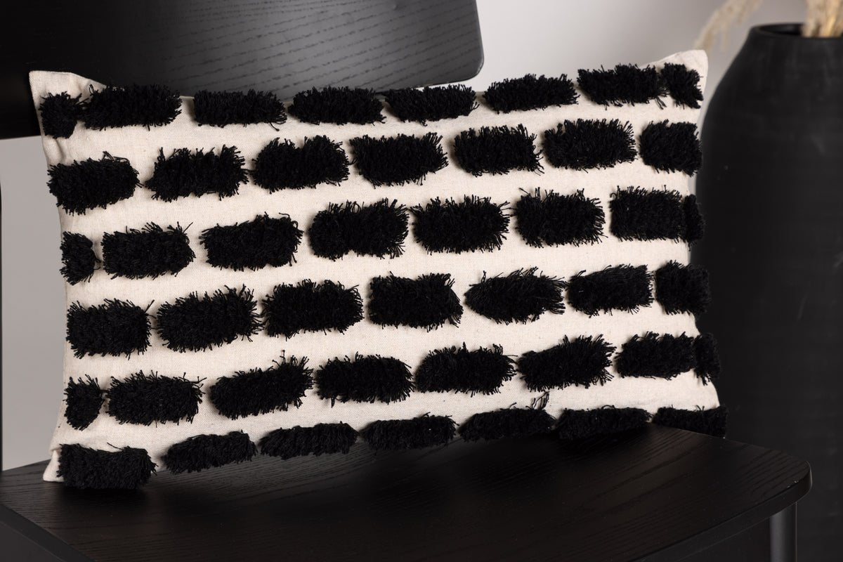 Poťah na vankúš Luca - 50x30 cm s bielo-čiernym vzorom