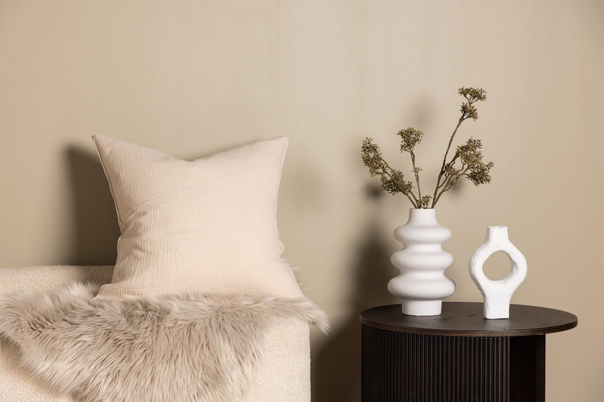 Kissenbezug Moments - 60x60 cm in Beige und Grau aus 100% Baumwolle