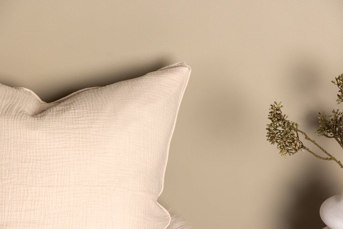 Poťah na vankúš Moments - 60x60 cm v Béžovej a Sivá z 100% bavlny