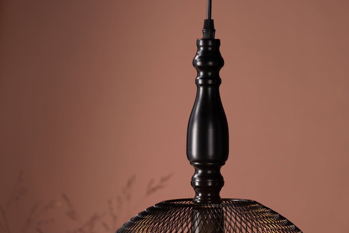 Závesné svietidlo „Windhoek" – Kruhový tienidlo s sieťovým vzorom pre jemné tlmenie svetla