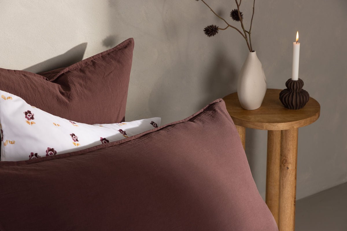 Poťah na vankúš Hygge - 50x90 cm v Hnedá, Béžová a Bielá z 100% bavlny