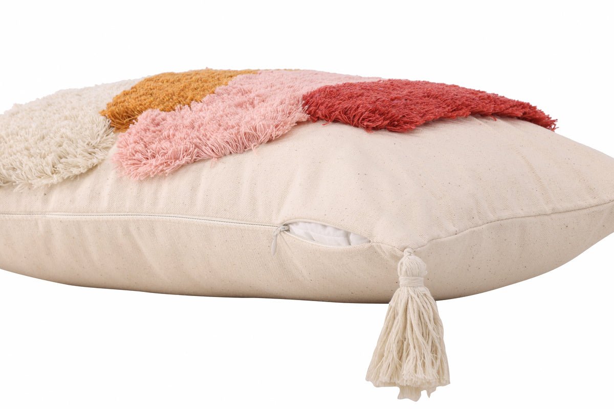 Poťah na vankúš Vibe - 50x30 cm v bielej farbe s farebným vzorom