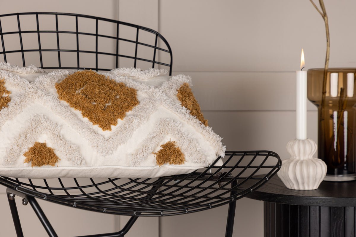 Poťah na vankúš Cadiz - 50x30 cm s hnedo-bielym kosoštvorcovým vzorom