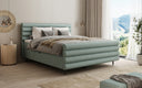 Boxspringbett Tubo in Strukturstoff mit Stauraum