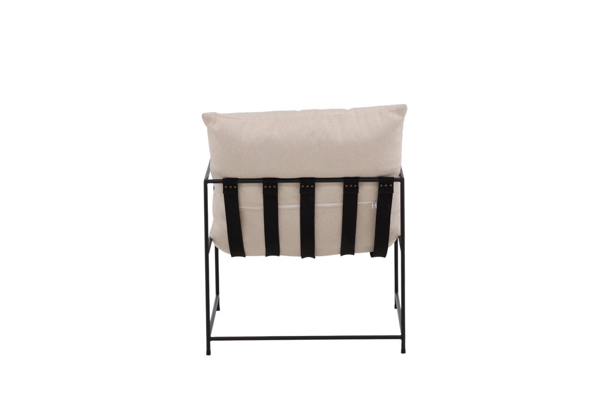 Dizajnové lounge kreslo Sedalia – moderné kreslo s opierkami v béžovej