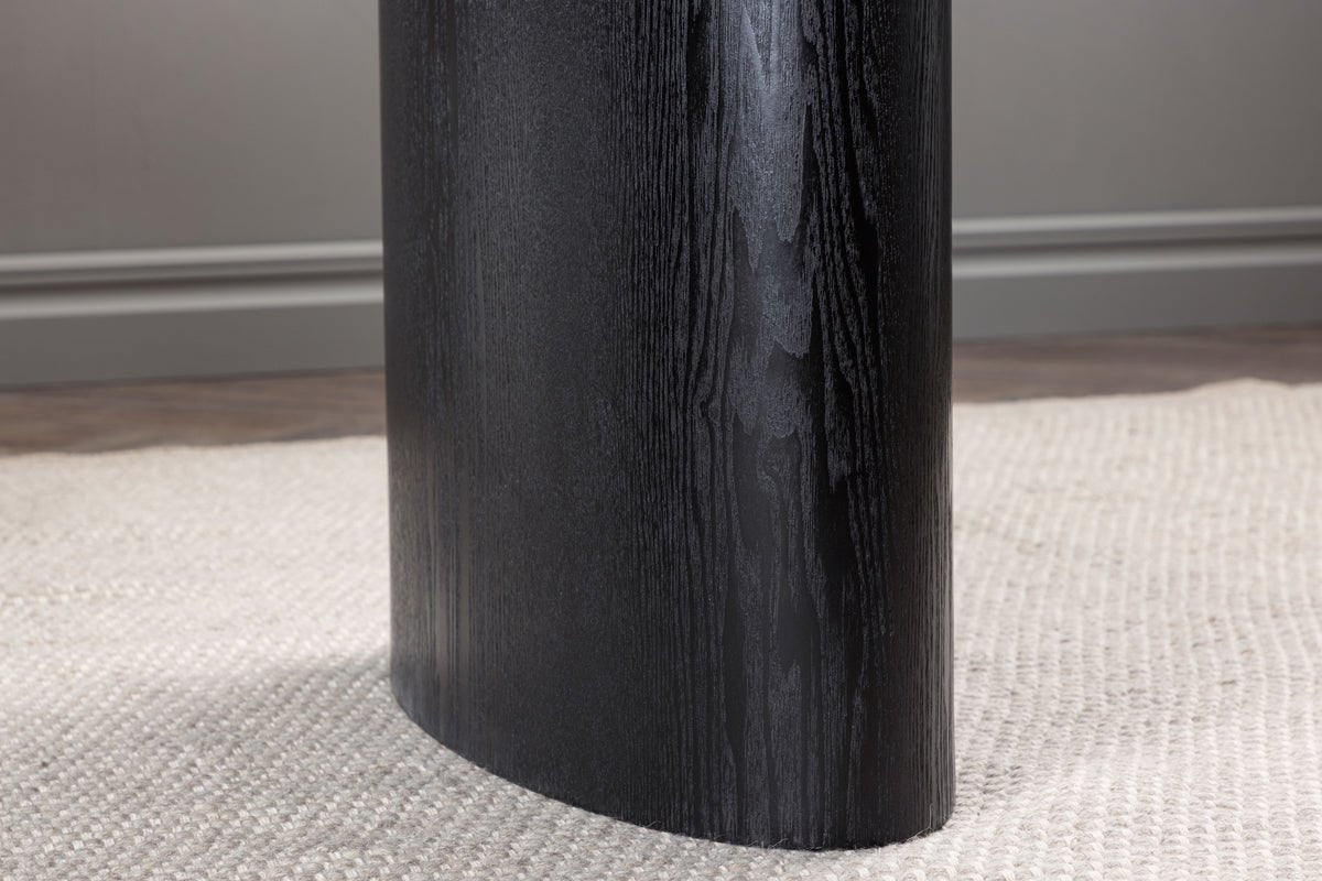 Jedálenský stôl Maui - s oválnou doskou v drevenom vzhľade