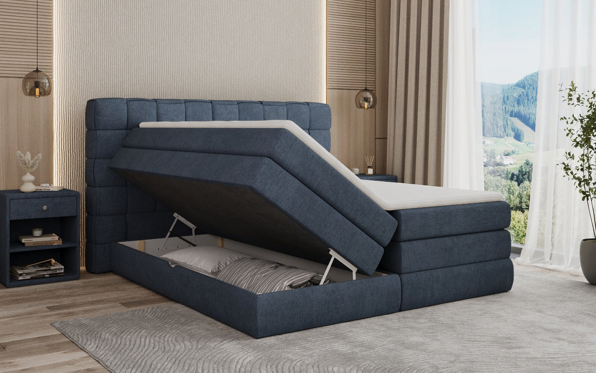 Boxspringbett Trama mit Stauraum in Stoff