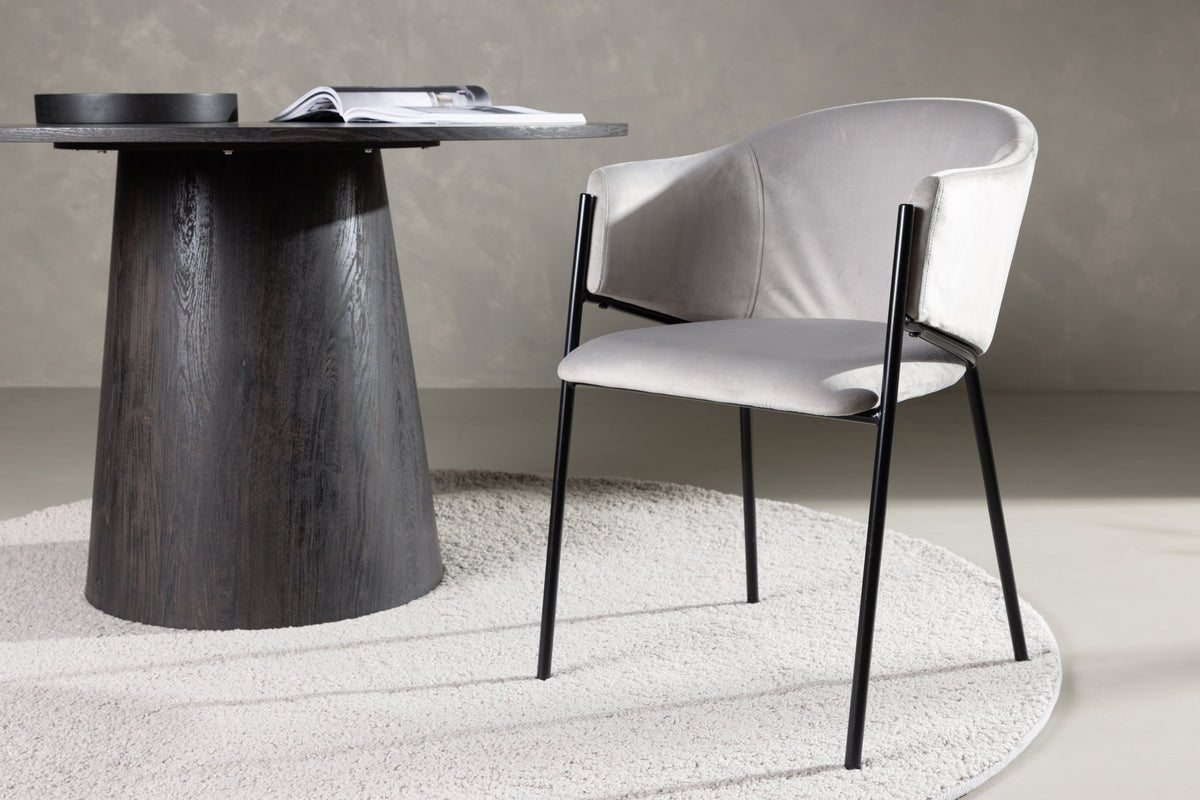 Sada 2 ks - Stolička Calyra s svetlosivým zamatovým poťahom