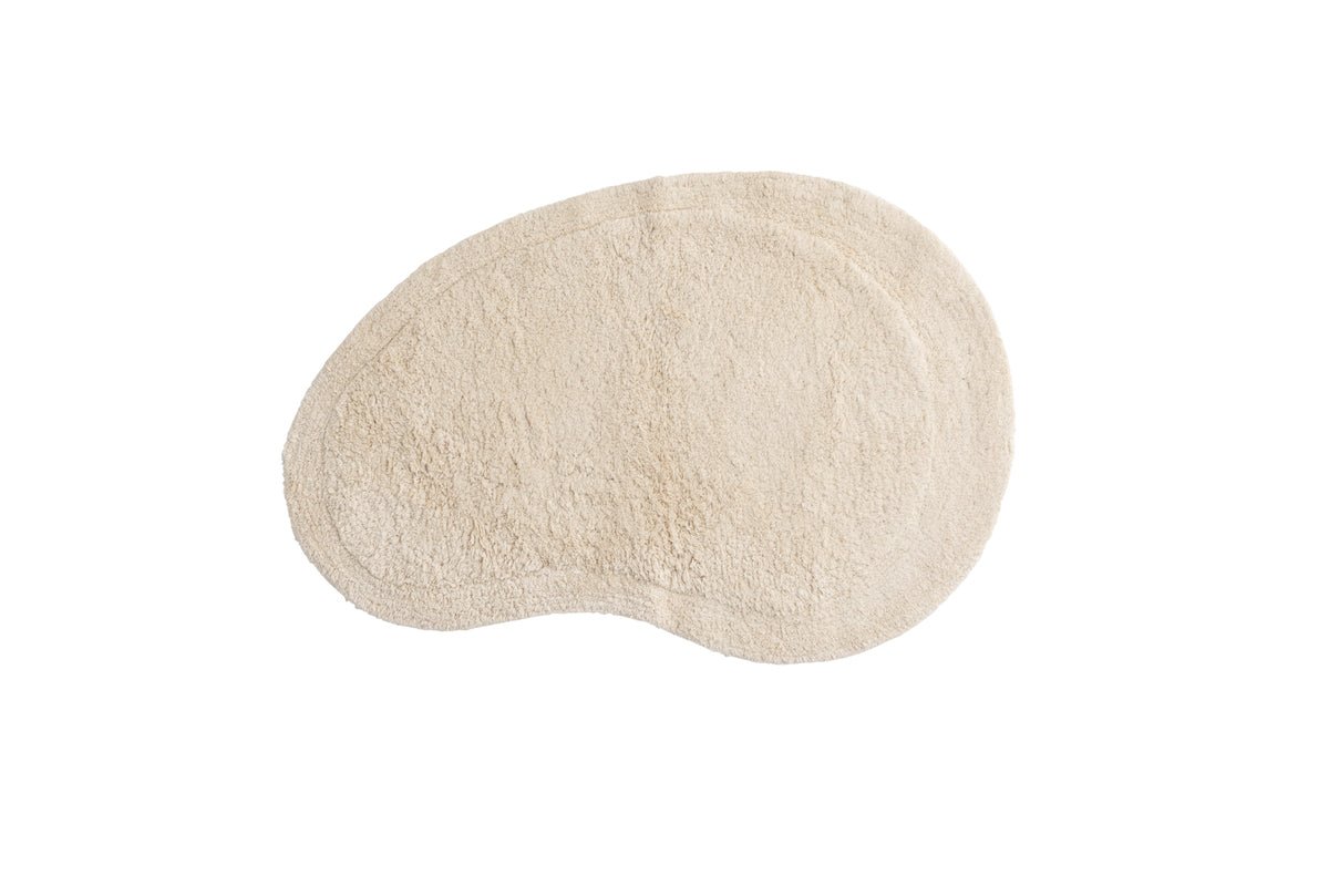 Koberec Noah – ručne vyrobený v béžovej farbe z bavlny