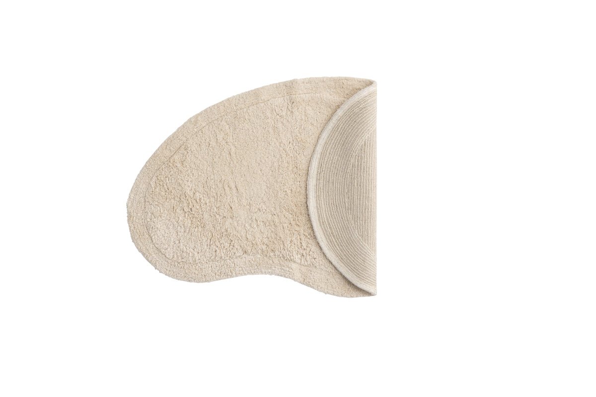 Koberec Noah – ručne vyrobený v béžovej farbe z bavlny