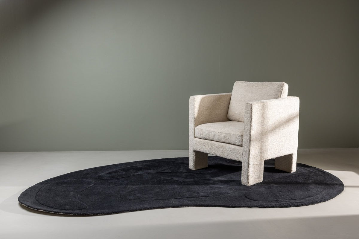 Koberec Caelen – oválny tvar v Czarny & Bielá z bavlny