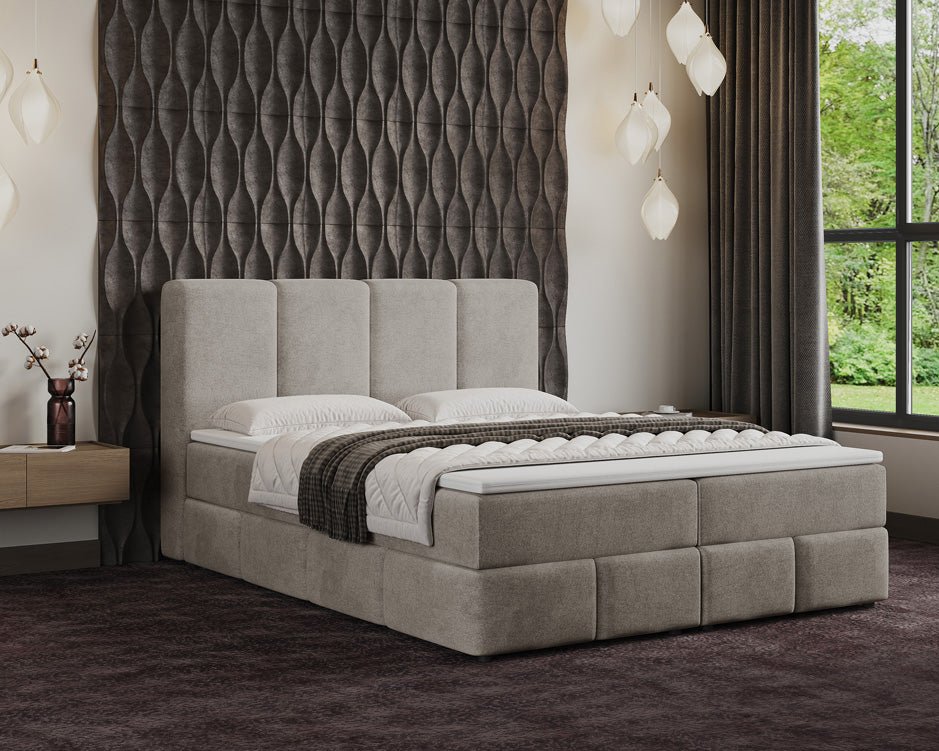 Boxspring posteľ Benátky zamsková s úložným priestorom