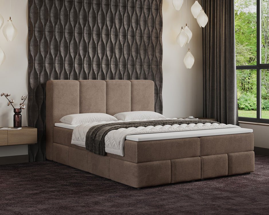 Boxspring posteľ Benátky zamsková s úložným priestorom