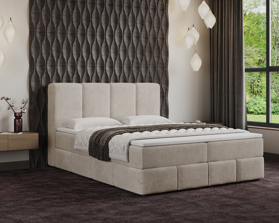 Boxspring posteľ Benátky zamsková s úložným priestorom