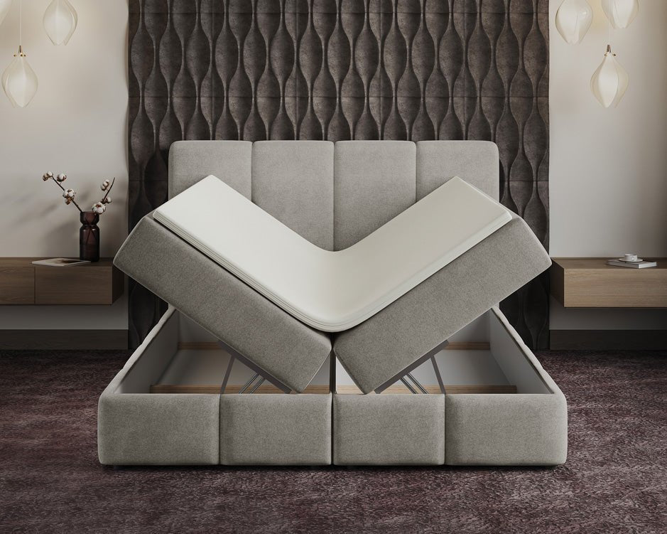 Boxspring posteľ Benátky zamsková s úložným priestorom