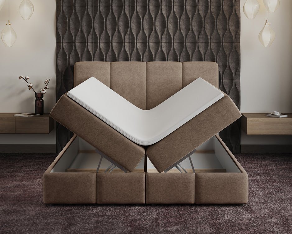 Boxspring posteľ Benátky zamsková s úložným priestorom