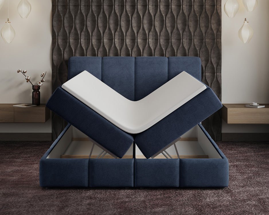 Boxspring posteľ Benátky zamsková s úložným priestorom