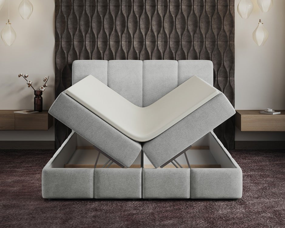Boxspring posteľ Benátky zamsková s úložným priestorom