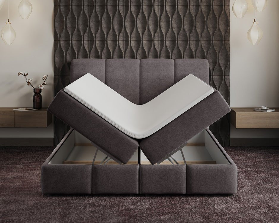 Boxspring posteľ Benátky zamsková s úložným priestorom
