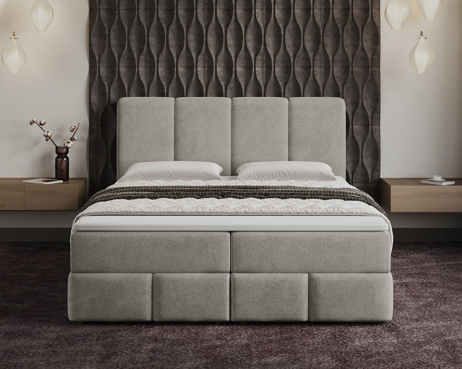 Boxspring posteľ Benátky zamsková s úložným priestorom