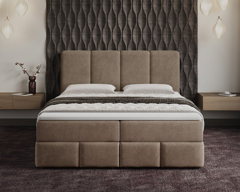 Boxspring posteľ Benátky zamsková s úložným priestorom