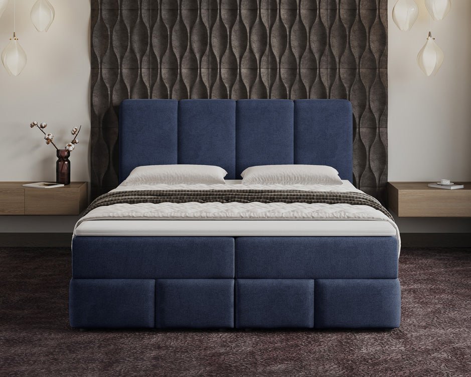 Boxspring posteľ Benátky zamsková s úložným priestorom