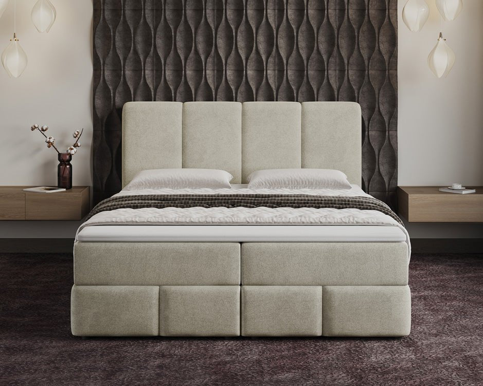 Boxspring posteľ Benátky zamsková s úložným priestorom