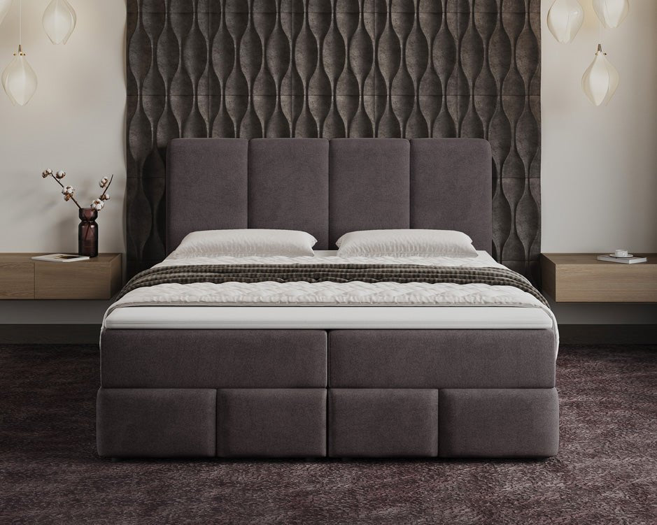 Boxspring posteľ Benátky zamsková s úložným priestorom