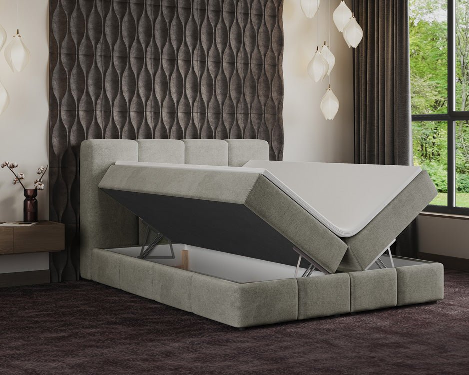 Boxspring posteľ Benátky zamsková s úložným priestorom
