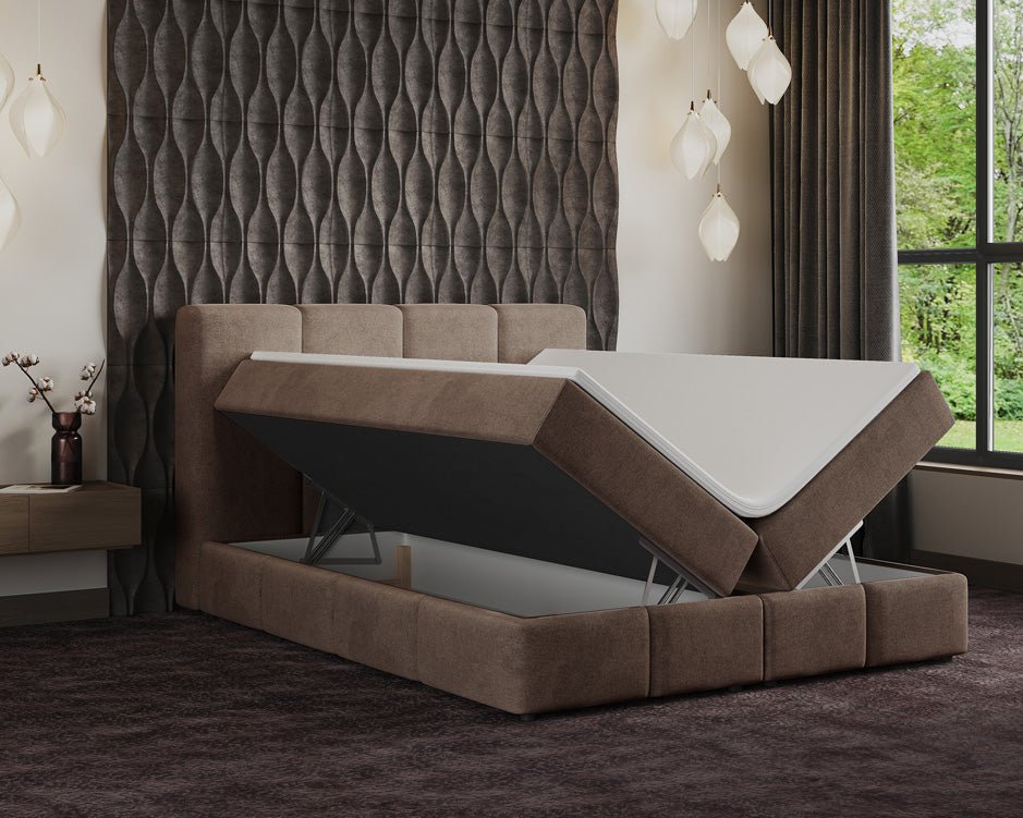Boxspring posteľ Benátky zamsková s úložným priestorom