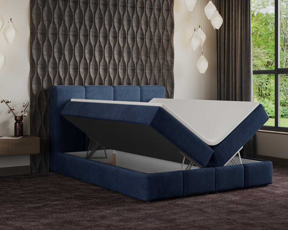 Boxspring posteľ Benátky zamsková s úložným priestorom