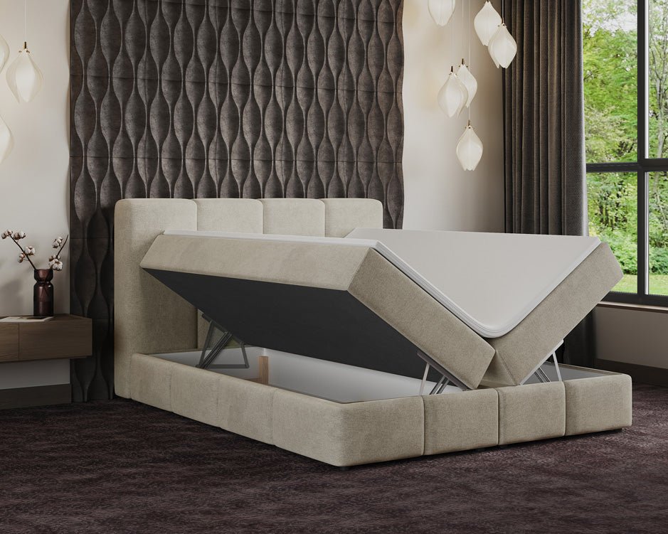 Boxspring posteľ Benátky zamsková s úložným priestorom