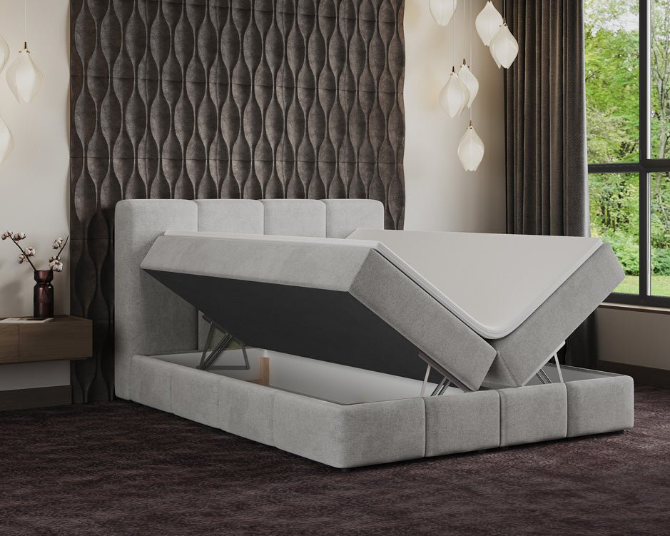 Boxspring posteľ Benátky zamsková s úložným priestorom