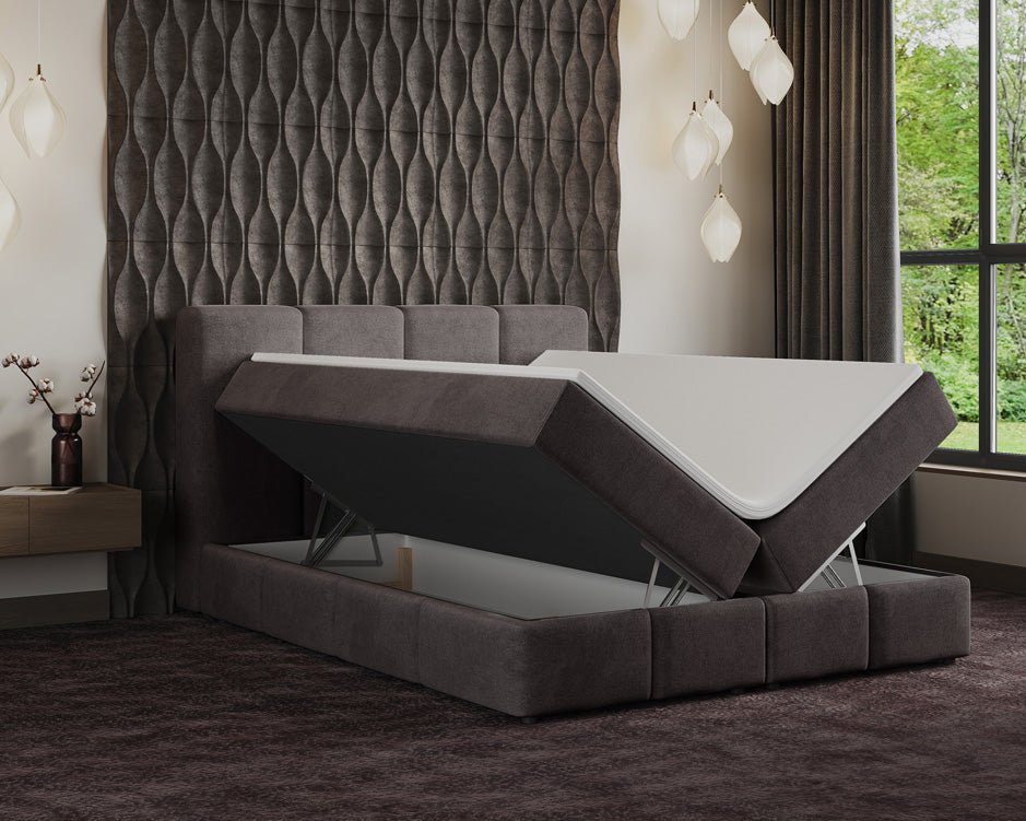 Boxspring posteľ Benátky zamsková s úložným priestorom