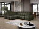 Designer Ecksofa Lima mit elektrischer Schlaffunktion in Bouclé