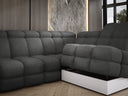 Designer Ecksofa Lima mit elektrischer Schlaffunktion in Bouclé